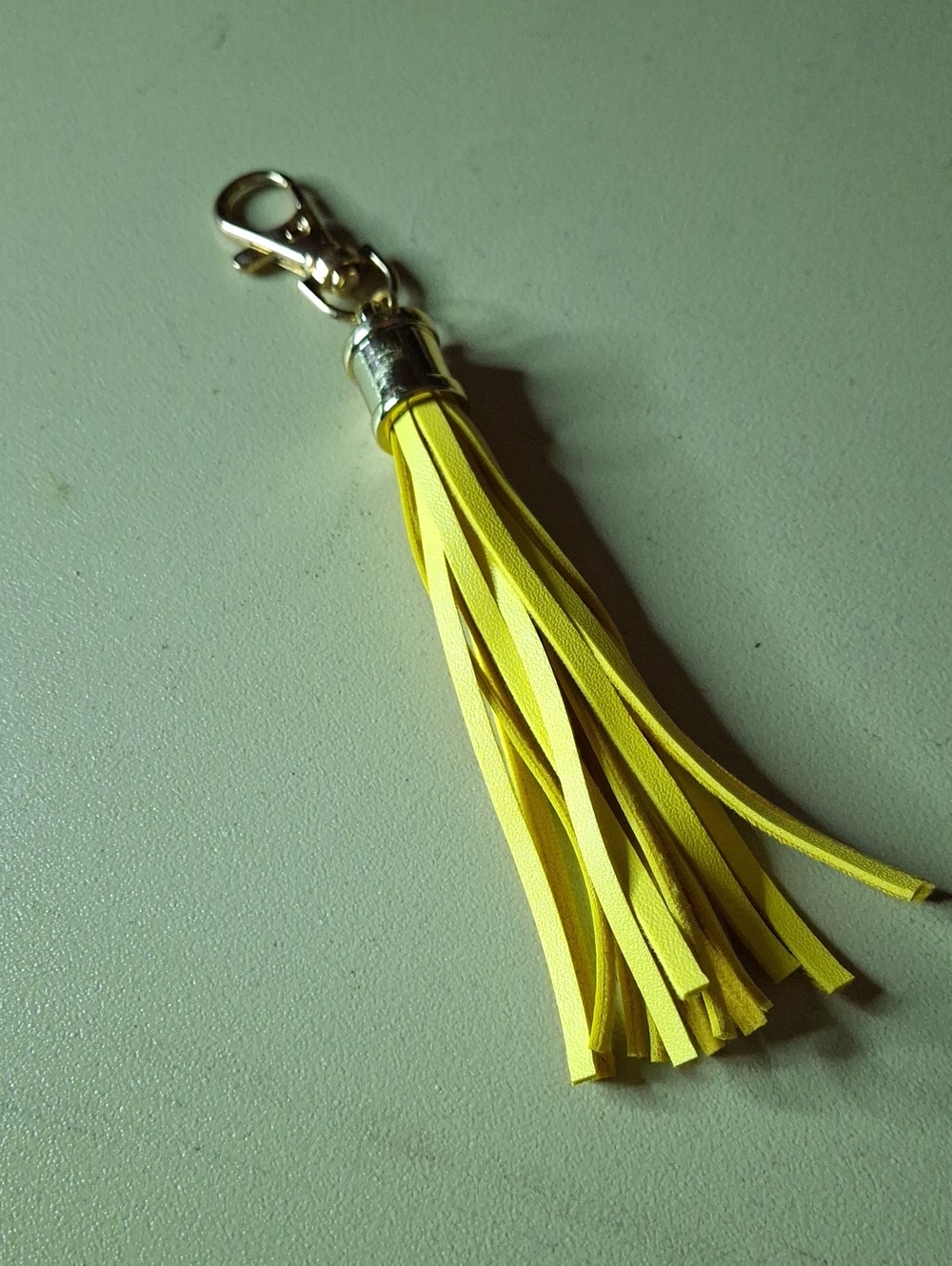 Tassel Gold Hardware Keyring Purse Charm New - Yellow